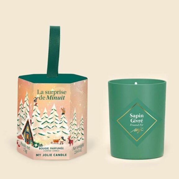 Bougie de Noël Sapin Givré 75g à suspendre - My Jolie Candle