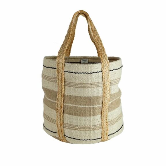 Panier en jute GM 55cm / Ecru & naturel - La Maison de Lilo