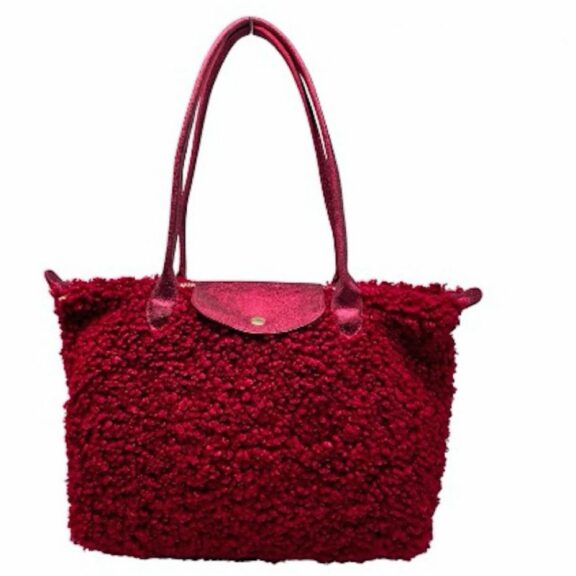 Sac Teddy en bouclettes  / Rouge - Louisa Lee